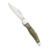 Outdoor, 4-inch, Folding Hunter Pocket Knife With Leather Sheath, Green Micarta, small 11