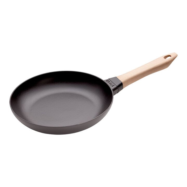 Pans, Koekenpan met houten handvat 24 cm, Zwart, large 1