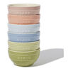 6 Piece ceramic bowl set in macaron colours, mixed Colours,,large