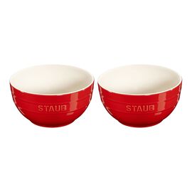 Staub Ceramic - Bowls & Ramekins, 2-pc, Large Universal Bowl Set, cherry