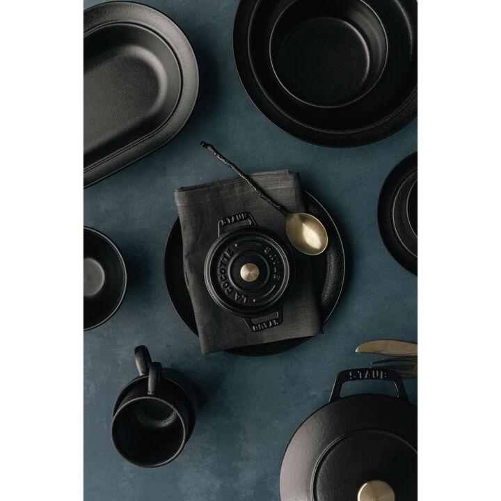 Dining Line, オーバルプレート 25 cm, セラミック, ブラック, large 4