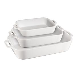 Staub Ceramique, Ovenware set, 3 Piece | rectangular | white