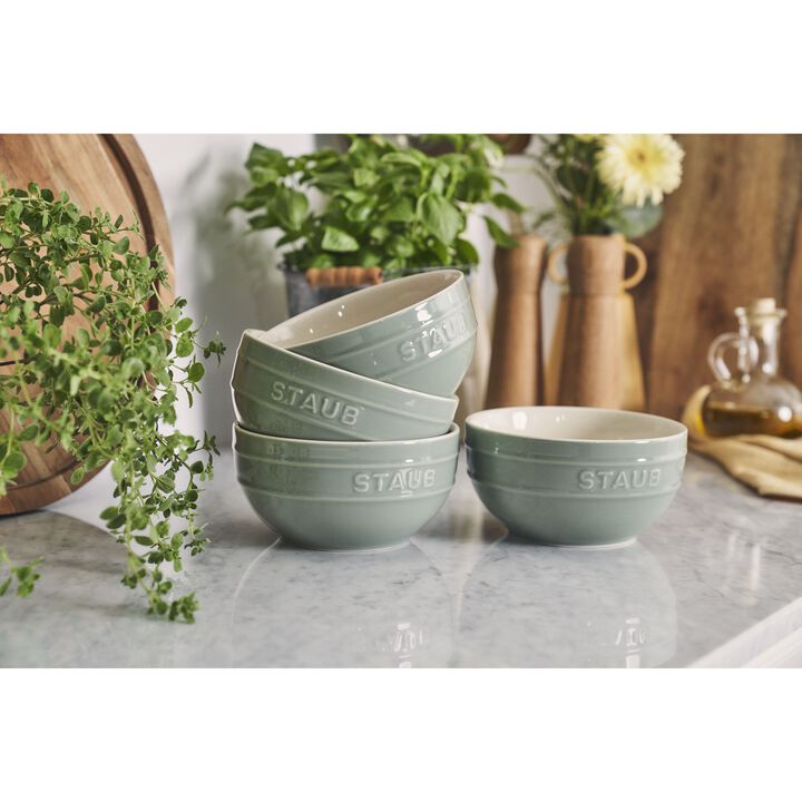 Ceramique, Schüssel Set 14 cm / 4-tlg, Eukalyptus, Keramik, large 3