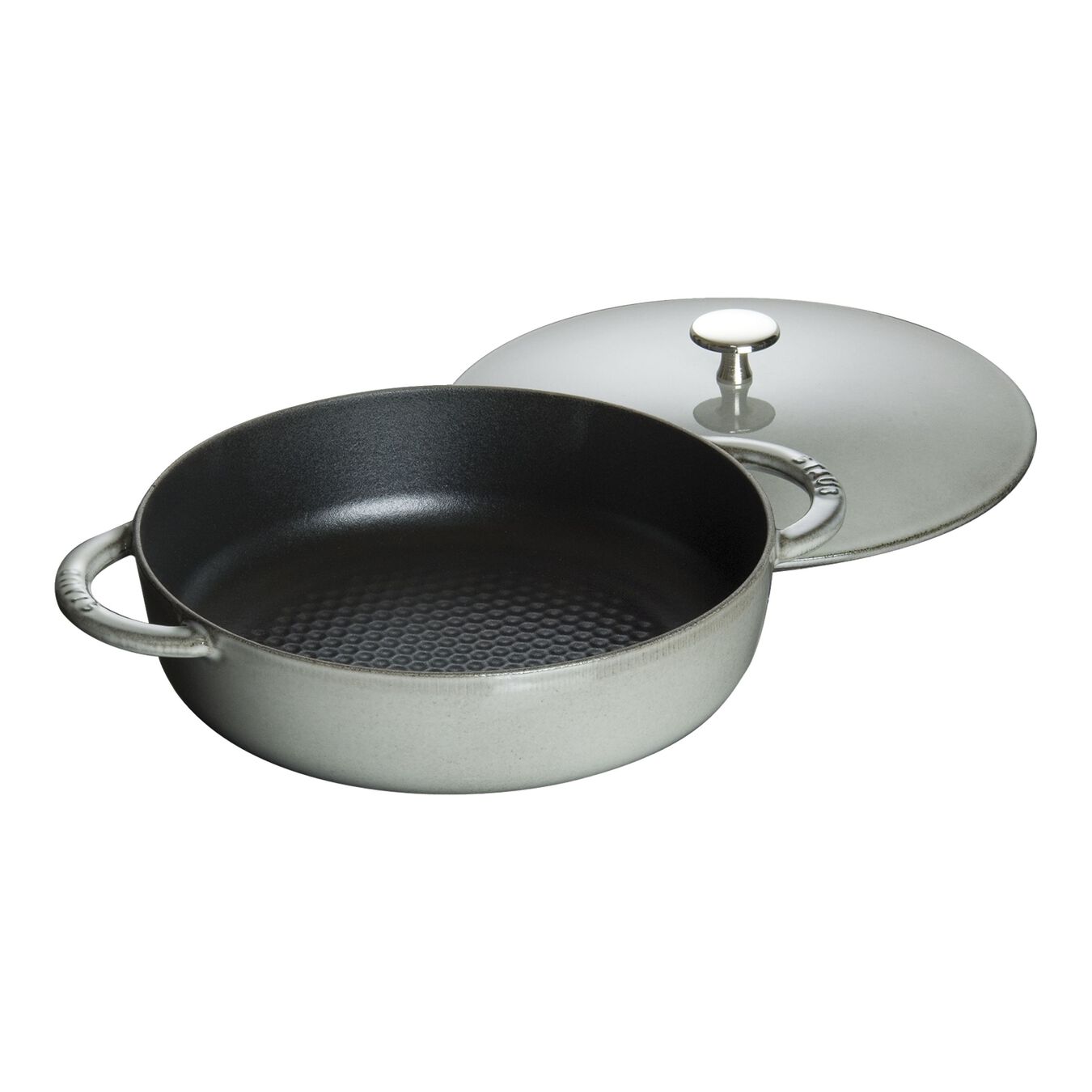 2.5 l cast iron round Saute pan, graphite-grey - Visual Imperfections,,large 1