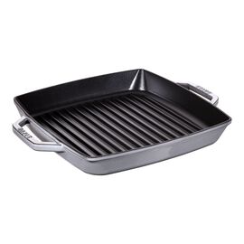 Staub Grill Pans, 28 x 28 cm square Cast iron Grill pan graphite-grey