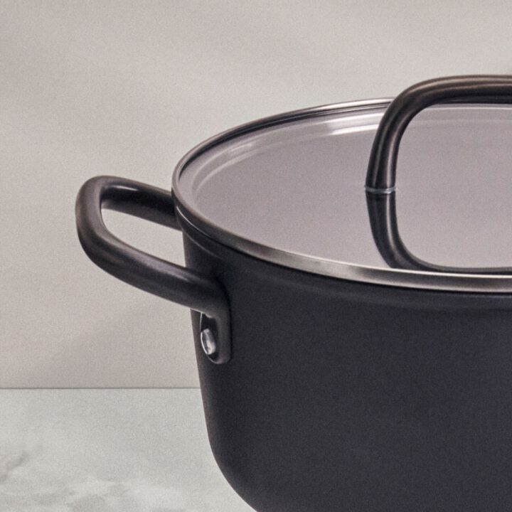 Milano,  aluminum Stock pot with glass lid, large 4