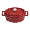 Mini Cocotte 11 cm, oval, Kirsch-Rot, Gusseisen,,large