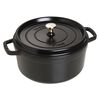 5.25 l cast iron round Cocotte, black - Visual Imperfections,,large