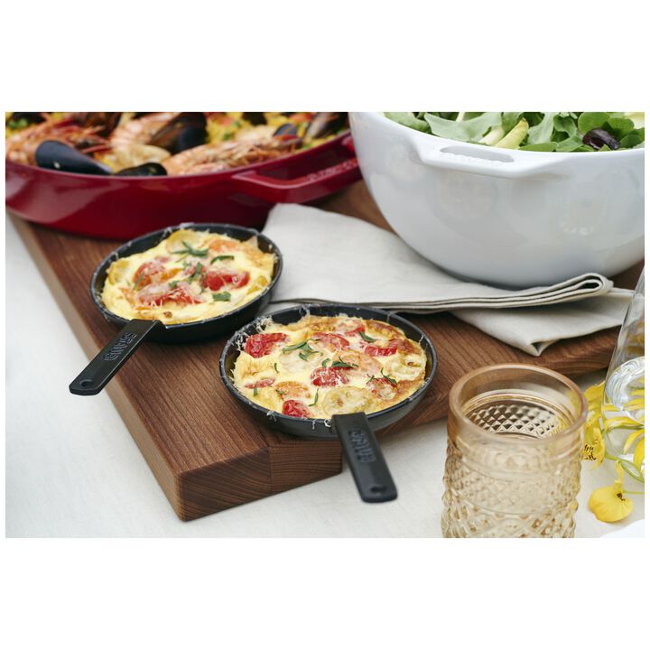 Pans, Padella - 12 cm, ghisa, Nero opaco, large 4