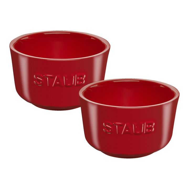 Ceramique, 10 cm / 2 Piece ceramic Ramekin set, cherry, large 1