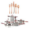 A Touch of Rose Gold Cookware and Flatware 30-Piece Set,,large