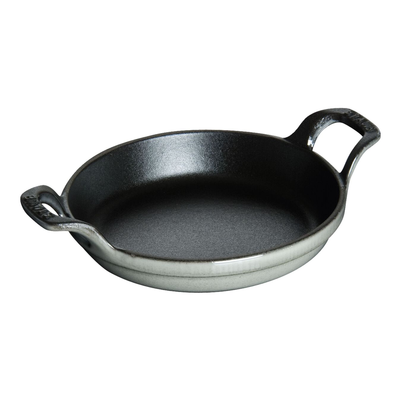 12 cm round Cast iron Oven dish graphite-grey,,large 1