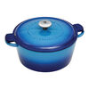 3.7 l cast iron round French oven, blue,,large