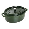 鋳物ホーロー鍋, ピコ・ココット 33 cm, オーバル, バジルグリーン, 鋳鉄, small 1