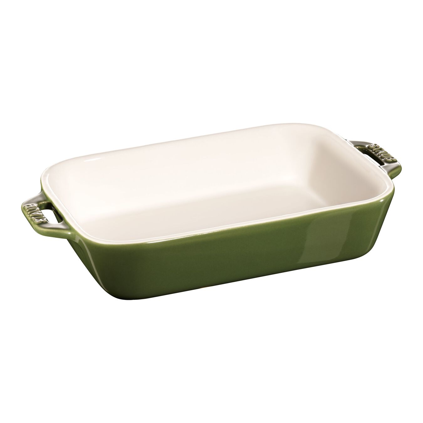 20 cm x 16 cm rectangular Ceramic Oven dish basil-green,,large 1