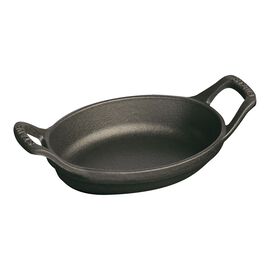 Staub Cast Iron - Minis, 6-inch, oval, Mini Gratin Baking Dish, black matte