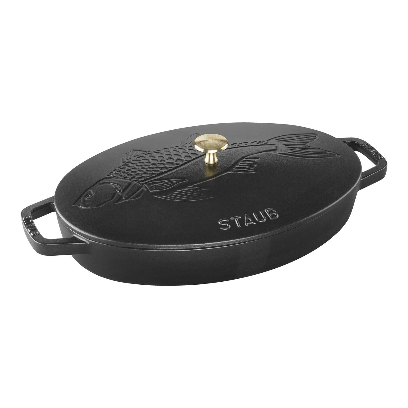 13-inch, oval, Oven dish with lid, black matte,,large 1