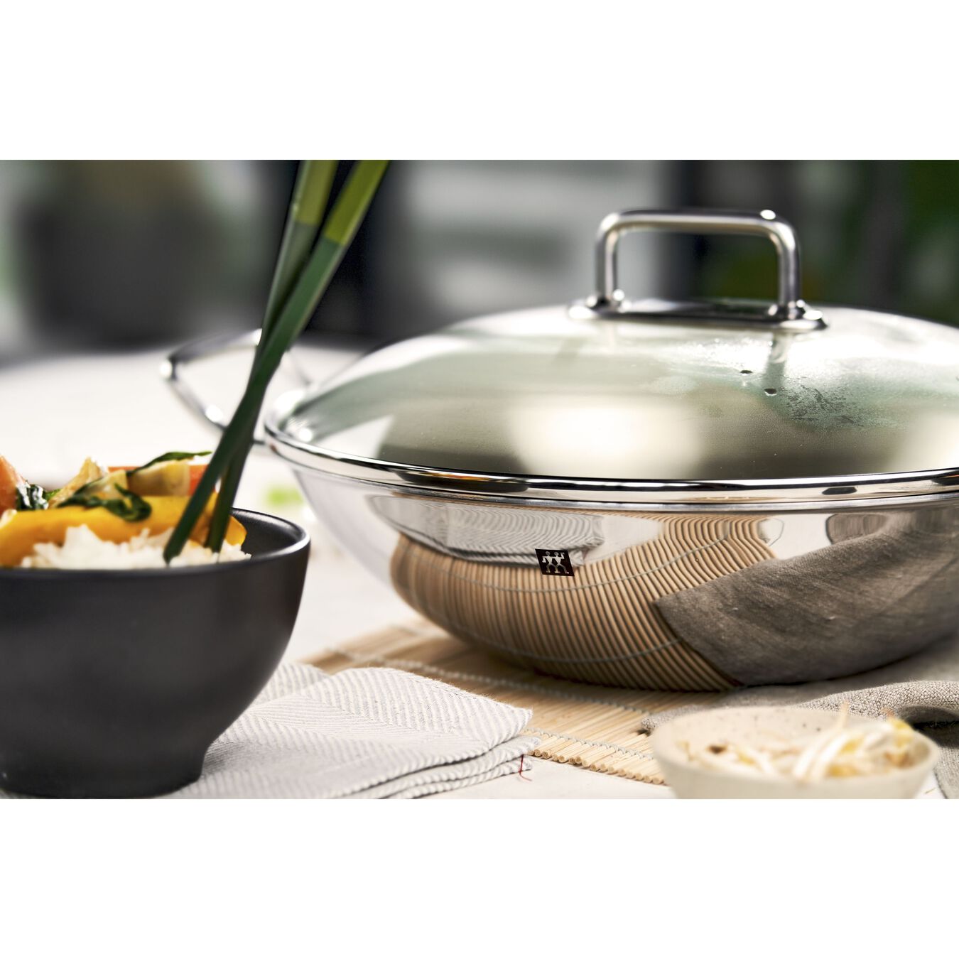 32 cm 18/10 Stainless Steel Wok,,large 2