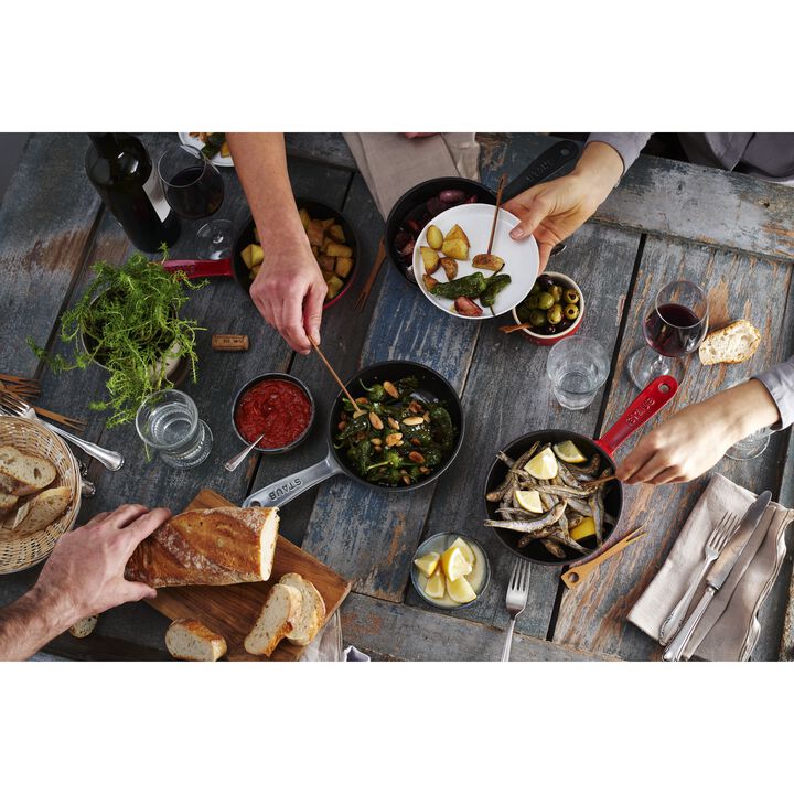 Pans, Padella - 16 cm, ghisa, Nero opaco, large 4