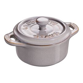 Staub Ceramique, 10 cm round Ceramic Mini Cocotte ancient-grey