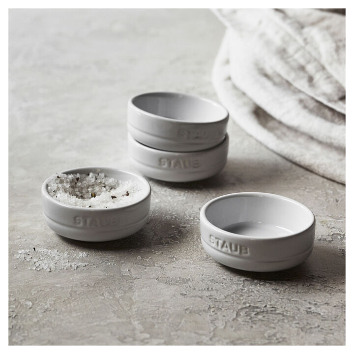 Dinnerware, 4-pc, condiment dishes, white, large 2