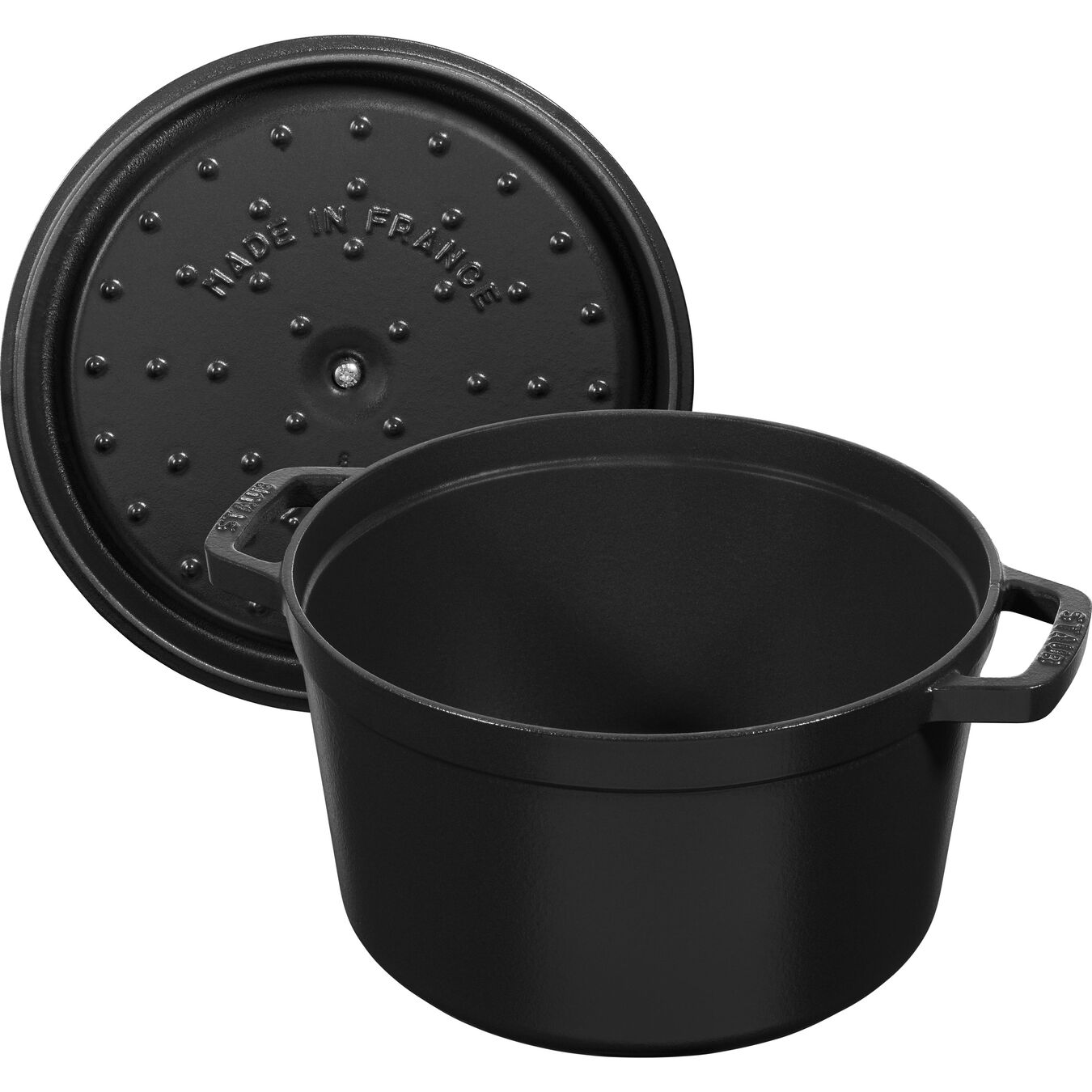 4.75 l cast iron round Tall cocotte, black - Visual Imperfections,,large 5