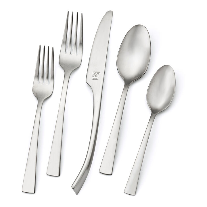 Bellasera (matted), 45-pc Satin Flatware Set, 18/10 Stainless Steel, large 1