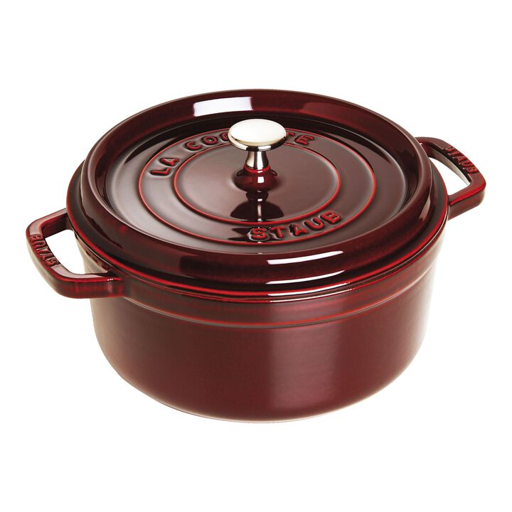 Cast Iron, 13.25 qt, Round, Dutch Oven, Grenadine, large 1