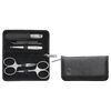 5-pcs Yak leather Zip fastener case black,,large