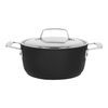 20 cm Aluminium Stew pot with lid black,,large