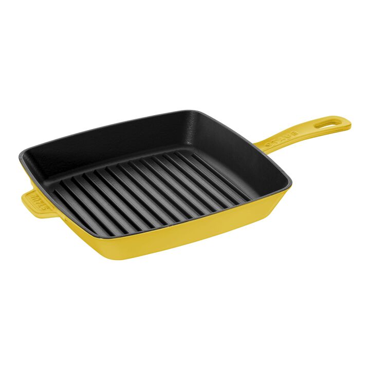 Cast Iron, 12-inch, Cast Iron, Square, Grill Pan, Citron, large 1
