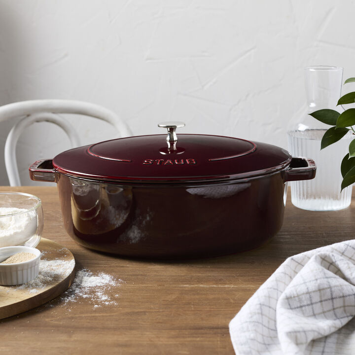 Cast Iron, 6.25 qt, Wide Oval Dutch Oven, grenadine - Factory Second, large 2
