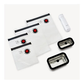 Kit de démarrage sous vide, Acier inoxydable / S/M, 9-pcs, Blanc argenté