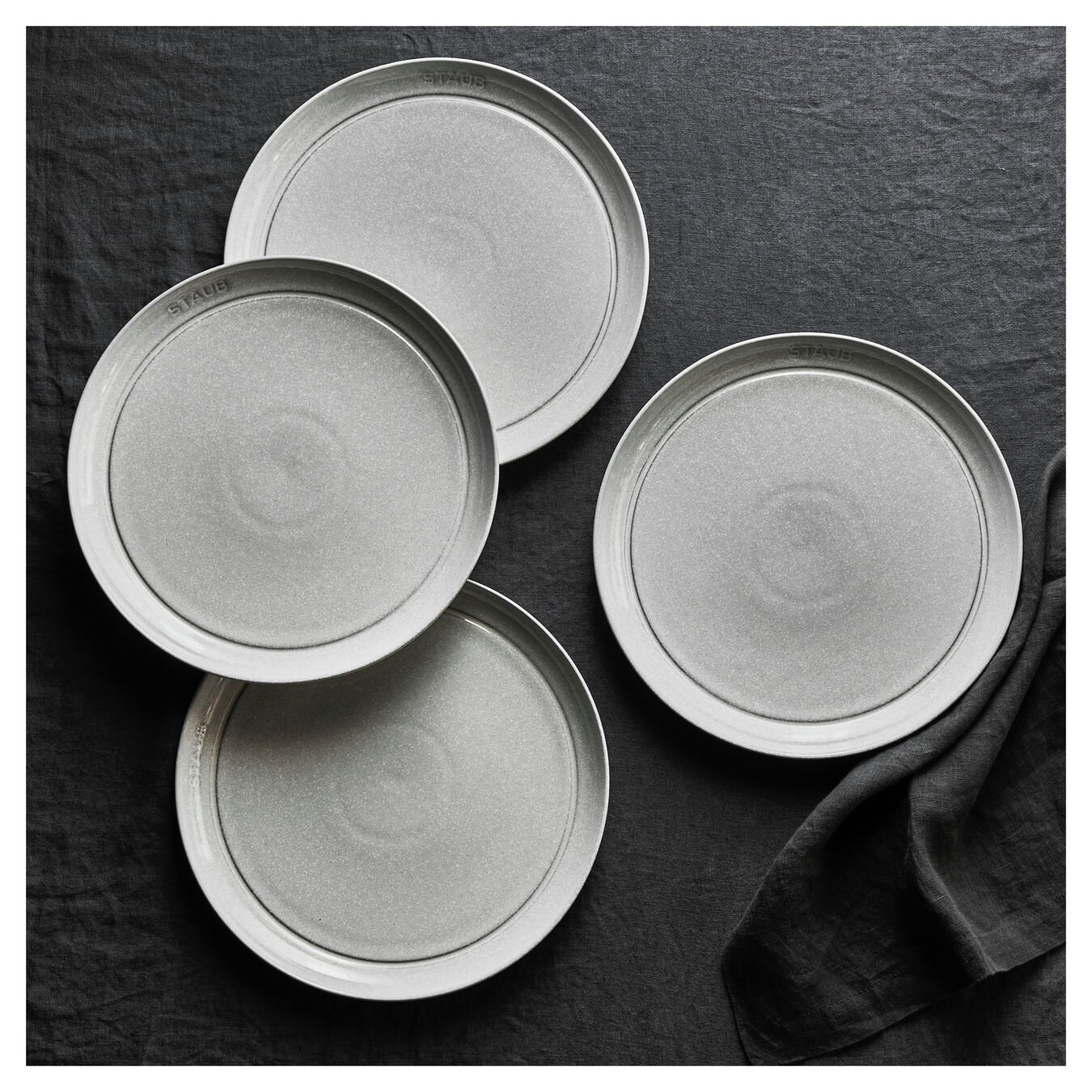 Dinner Plate Set, 4 Piece | white truffle | ceramic,,large 3