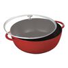 32 cm / 12.5 inch cast iron Wok, cherry - Visual Imperfections,,large
