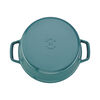 4 qt, round, Cocotte, turquoise - Visual Imperfections,,large