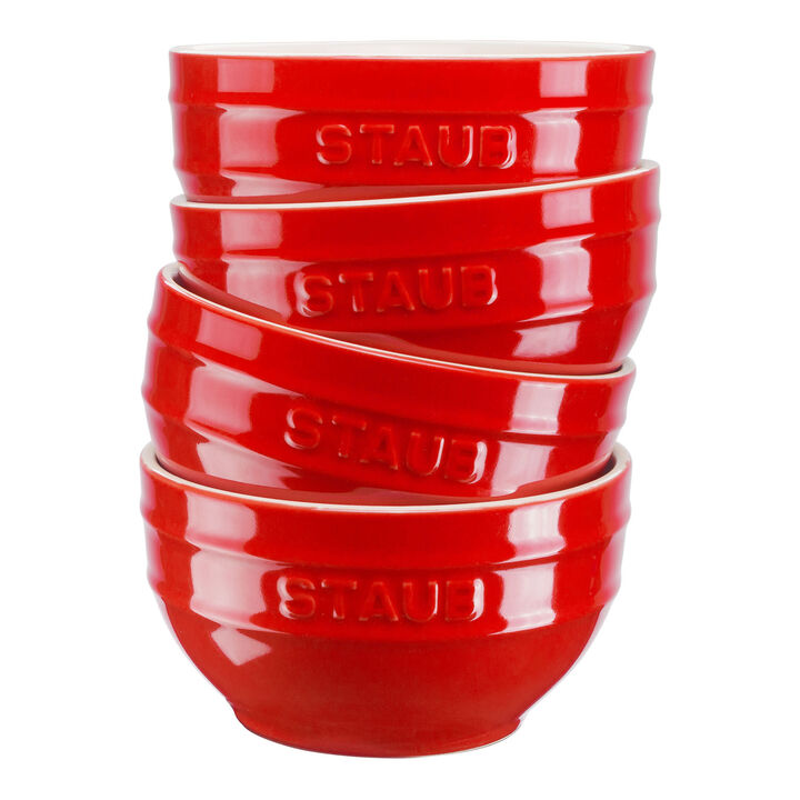 Ceramique, Schüssel Set 12 cm / 4-tlg, Kirsch-Rot, Keramik, large 1