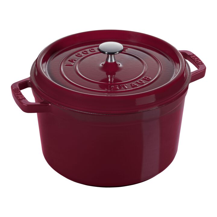 La Cocotte, Cocotte tief 24 cm, rund, Bordeaux, Gusseisen, large 1