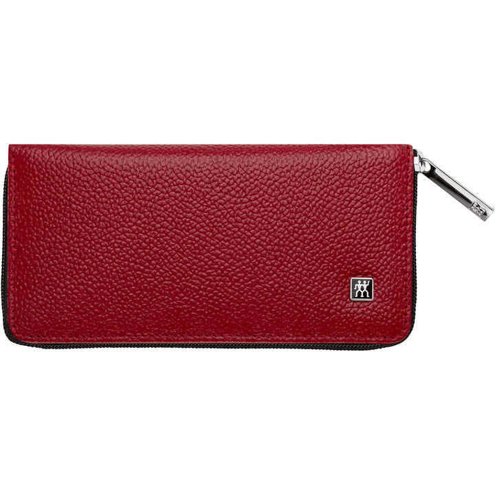 PREMIUM, 6-pc, Leather Snap Fastener Case, Red, large 2