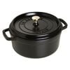 3.8 l cast iron round Cocotte, black - Visual Imperfections,,large