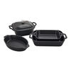 Ceramic - Mixed Baking Dish Sets, 5-pc, Mixed Baking Dish Set, Black Matte, small 1
