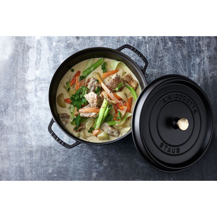 La Cocotte, 12.5 l cast iron round Cocotte, black - Visual Imperfections, large 2