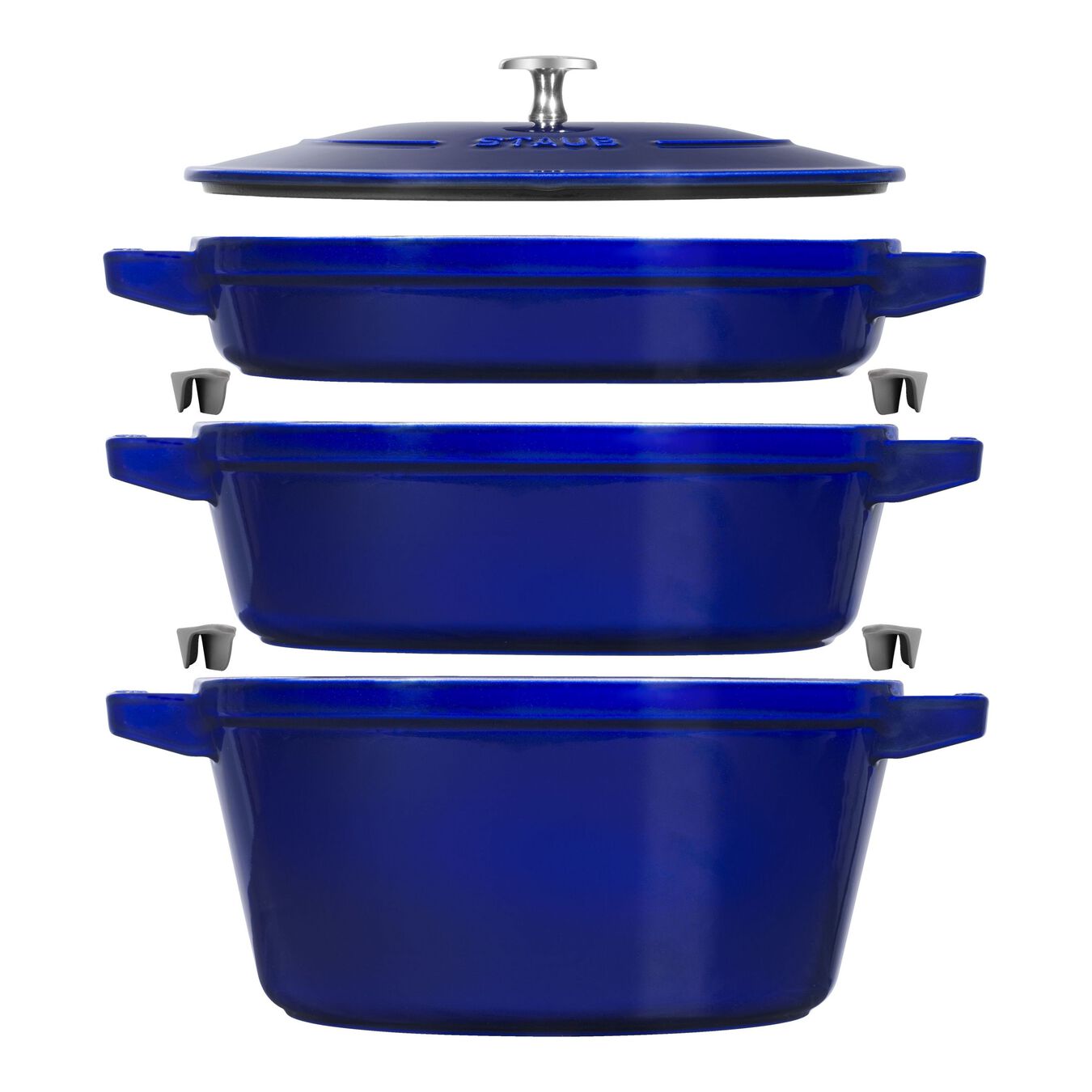 Stackable Set, 4 Piece | round | cast iron | dark-blue,,large 1