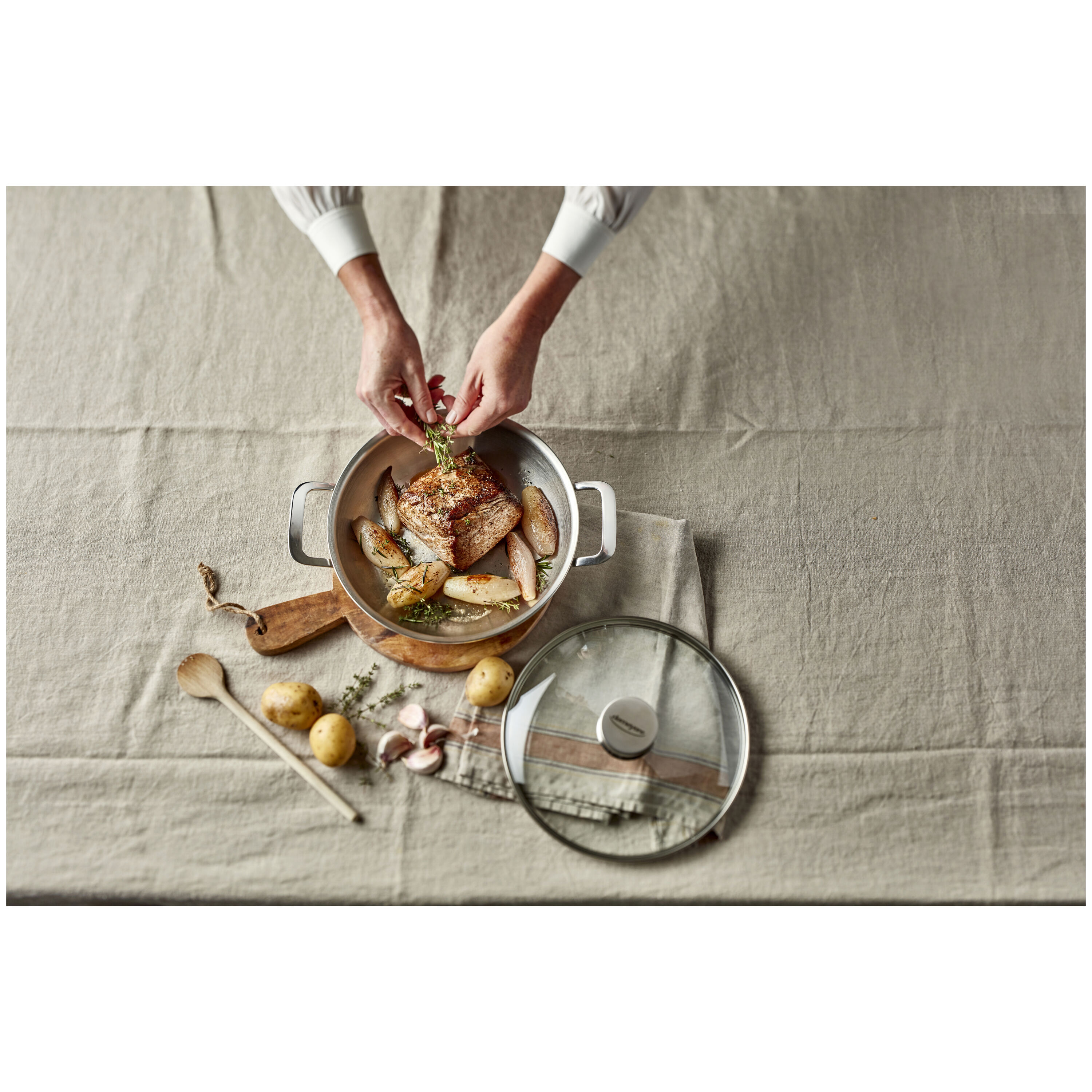 Demeyere Multifunction 7 Koekenpan met glazen deksel 24 cm - Multifunction 7 - Demeyere
