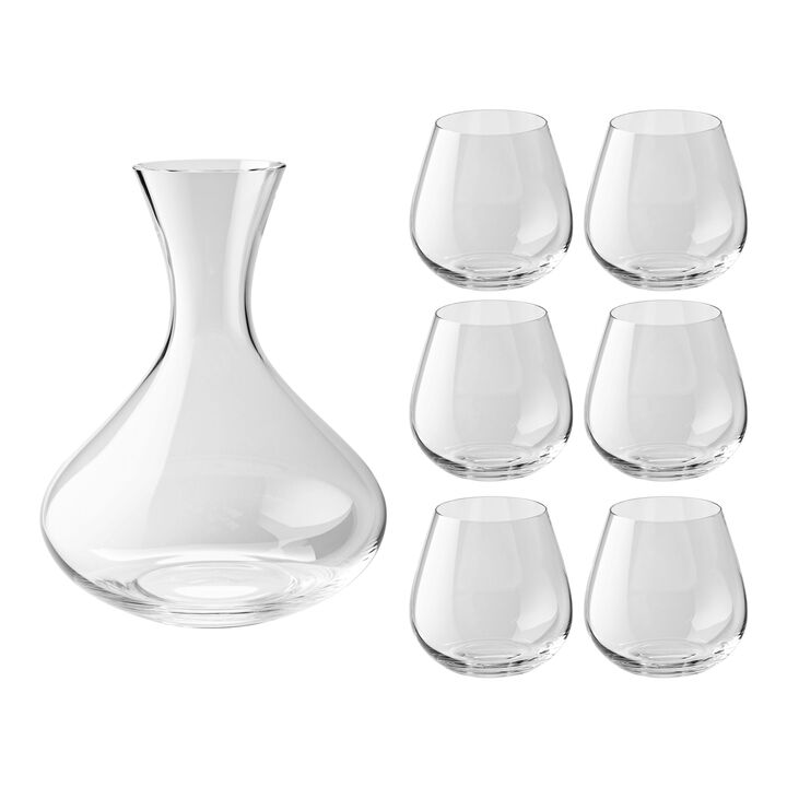 Predicat, 7-pc Stemless Wine Glass And Decanter Set, large 1