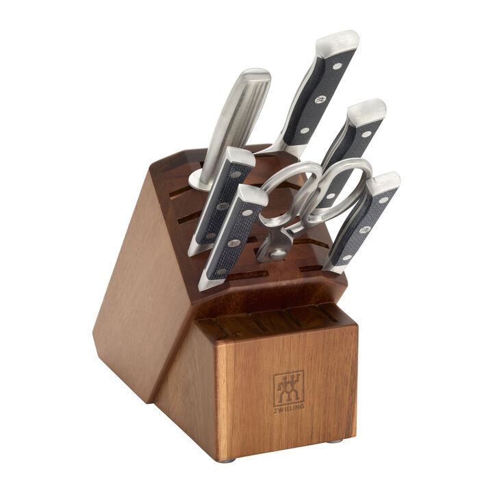 Spectrum, 8-pc, Knife block set, brown, large 3