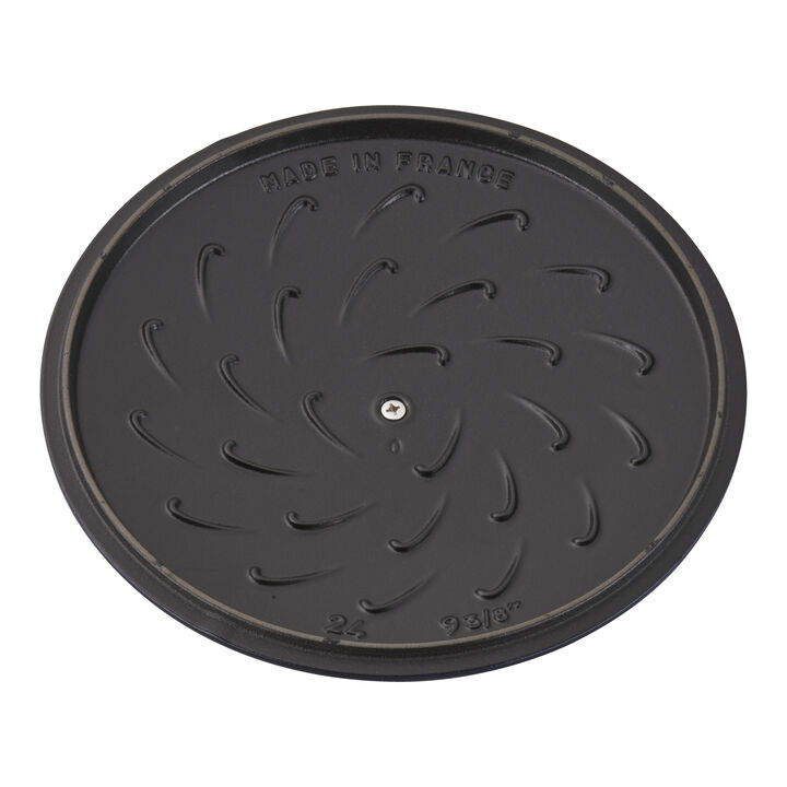 Cast Iron, 3.75 qt, Essential French Oven Rooster Lid, dark blue, large 4