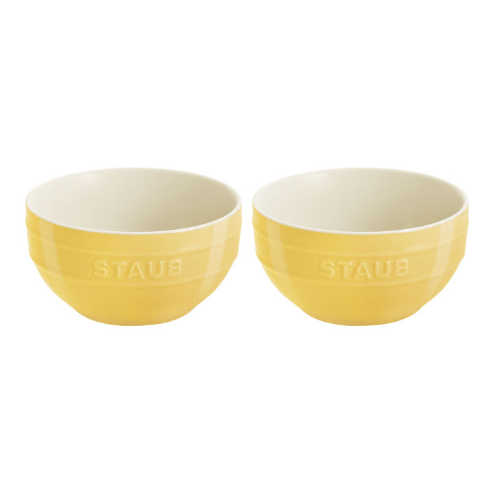 Stoneware, 6.5-inch / 2-pc, Large Universal Bowl Set, citron, large 1