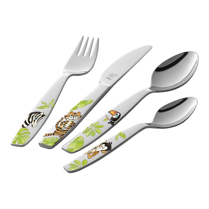 Jungle, 4-pcs polished Children's cutlery set, large 1