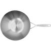12-inch, 18/10 Stainless Steel, Flat Bottom Wok, silver,,large